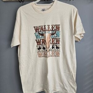 NEW! Morgan Wallen Graphic T-Shirt, Steer Skull Leopard.